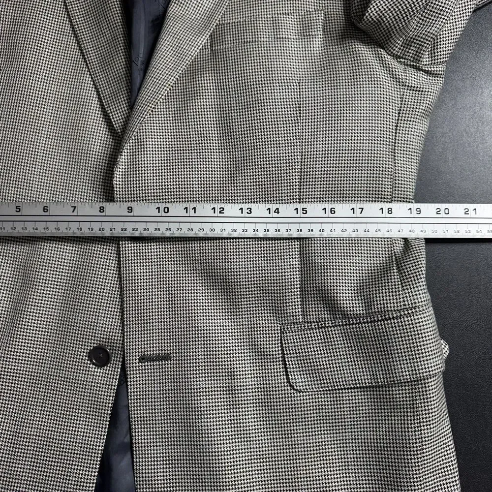 Jos A Bank Gold‎ Signature 44R Blazer Sport Coat Mens Gray Check Wool Silk